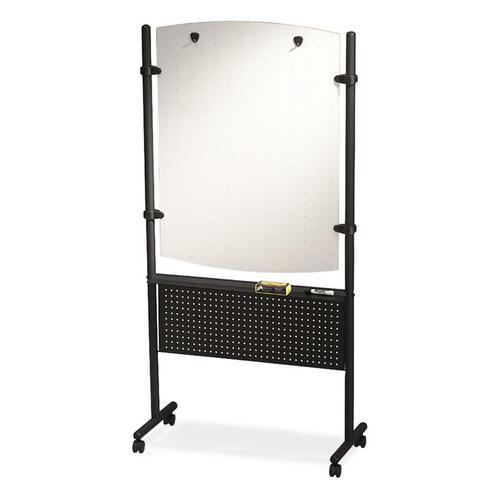 Acco 59468 Double-Sided Total Erase Mobile Easel - 31" (2.6 ft) Width x 72" (6 ft) Height - Black Steel Frame - 1 Each - Easel Boards - QRT59468