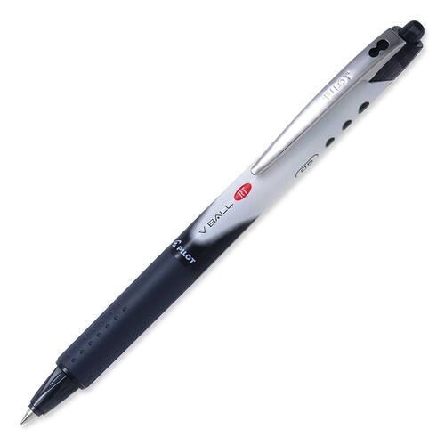 Vball 355561 Rollerball Pen - Fine Pen Point - 0.5 mm Pen Point Size - Refillable - Retractable - Black - Black Barrel - 1 Each - Rollerball Pens - PIL355561