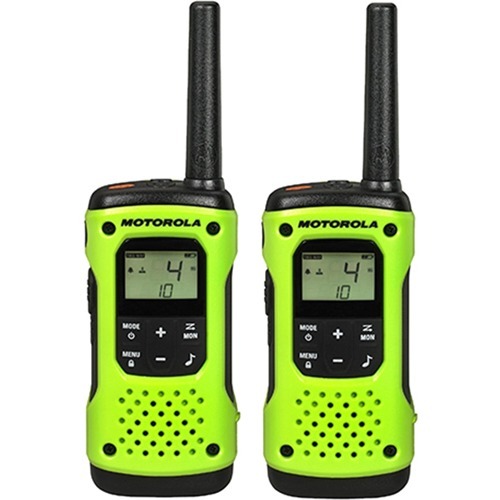 Motorola Mobility T605 Rechargeable Two-Way Radios (Dual Pack With Accessories) - 22 Radio Channels - Upto 184800 ft - 121 Total Privacy Codes - Built-in Flashlight - Water Proof - Nickel Metal Hydride (NiMH) - Black