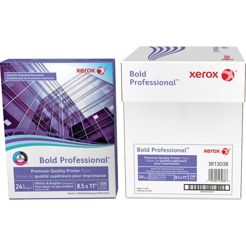Xerox Premium Laser, Inkjet Copy & Multipurpose Paper - White - Letter - 8 1/2" x 11" - 24 lb Basis Weight - 500 / Ream - FSC