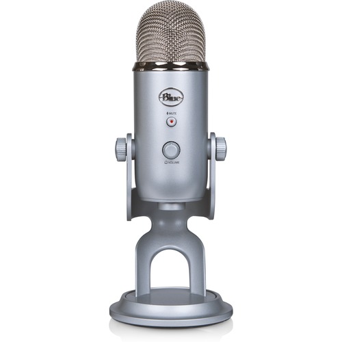 Blue Yeti USB Microphone - Silver - Ultimate USB microphone - 3 condenser capsules - 4 recording patterns - 20Hz - 20kHz