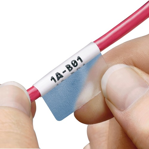 Panduit Wire & Cable Label - 1/4" Height x 1" Width x 3/4" Length - 5/32" Diameter - Triangle - White - Vinyl - 350