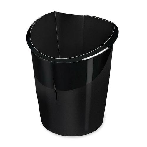 Ellypse Grip Recycled Wastebasket - 15 L Capacity - 15" Height x 12.5" Width x 11" Depth - Graphite - 1 Each - Recycling Bins - GRNCEP2109516