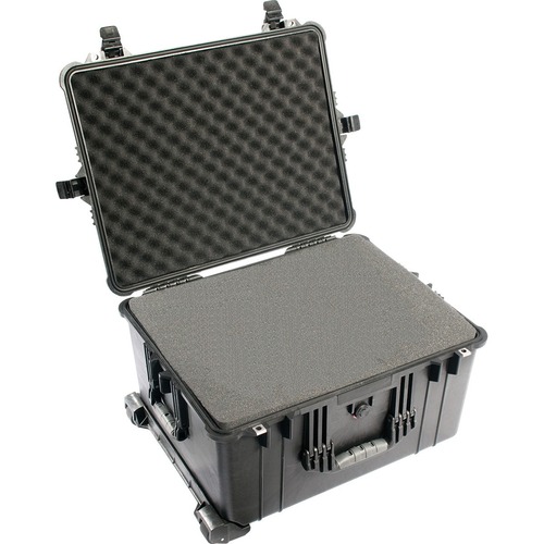 Pelican 1620 Shipping Case with Foam - Internal Dimensions: 21.48" Width x 16.42" Depth x 12.54" Height - External Dimensions: 24.6" Width x 19.4" Depth x 13.8" Height - Double Throw Latch Closure - Copolymer - Black - For Military