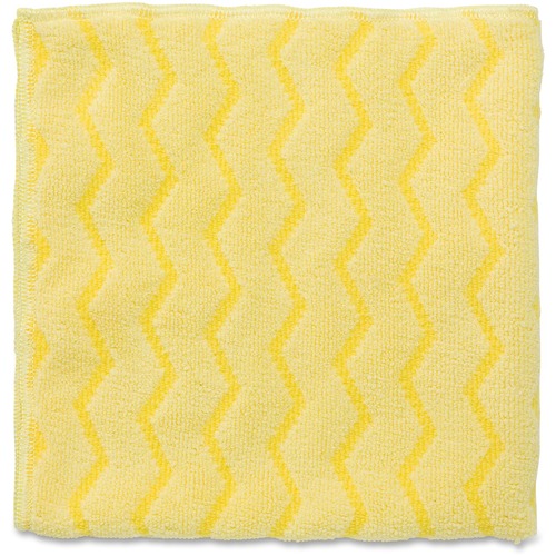 Rubbermaid Commercial HYGEN Microfiber Bathroom Cloth - For Bathroom - 16" Length x 16" Width - 1 Each - Reusable, Durable, Absorbent, Bleach-free, Unscented, Hypoallergenic, Lint-free, Non-abrasive, Environmentally Friendly - Yellow