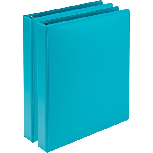 Samsill Earth's Choice Plant-based View Binders - 1" Binder Capacity - Letter - 8 1/2" x 11" Sheet Size - 200 Sheet Capacity - 3 x Round Ring Fastener(s) - 2 Internal Pocket(s) - Chipboard, Polypropylene, Plastic - Turquoise - 1.34 lb - Recycled - Clear O