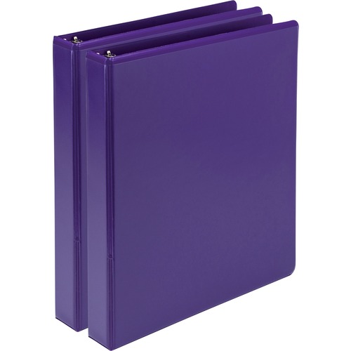 Samsill Earth's Choice Plant-based View Binders - 1" Binder Capacity - Letter - 8 1/2" x 11" Sheet Size - 200 Sheet Capacity - 3 x Round Ring Fastener(s) - 2 Internal Pocket(s) - Chipboard, Plastic, Polypropylene - Purple - 1.34 lb - Recycled - Clear Over
