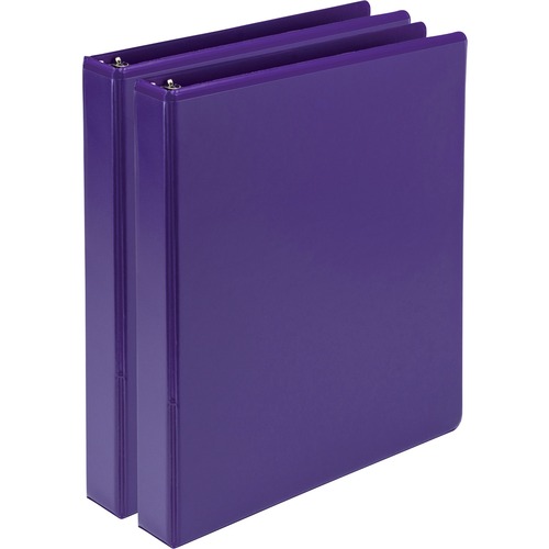 Samsill Earth's Choice Plant-based View Binders - 1" Binder Capacity - Letter - 8 1/2" x 11" Sheet Size - 200 Sheet Capacity - Fastener(s): 3 x Round Ring - Pocket(s): 2, Internal - Chipboard, Plastic, Polypropylene - Purple - 1.34 lb - Recycled - Clear O