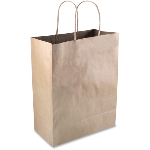 COSCO Premium Large Brown Paper Shopping Bags - 10" Width x 13" Length - Kraft - Paper - 50/Box - Shopping