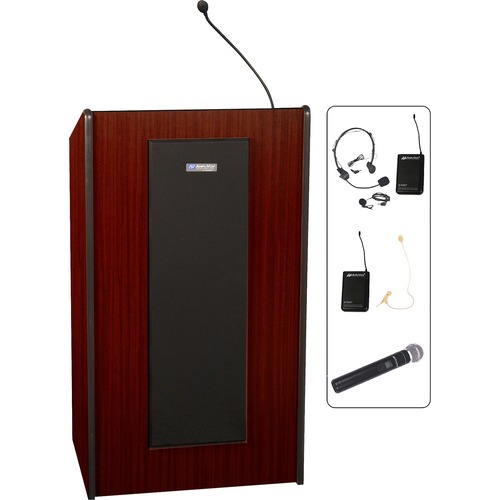 AmpliVox SW450 - Wireless Presidential Plus Lectern - 46.50" Height x 25.50" Width x 20.50" Depth - Assembly Required - Mahogany