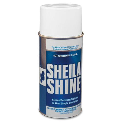 Sheila Shine Stainless Steel Polish - For Stainless Steel, Chrome, Aluminum, Fiberglass, Brass, Porcelain, Leather, Wood - 10 fl oz (0.3 quart) - 12 / Carton - Streak-free - Bamboo