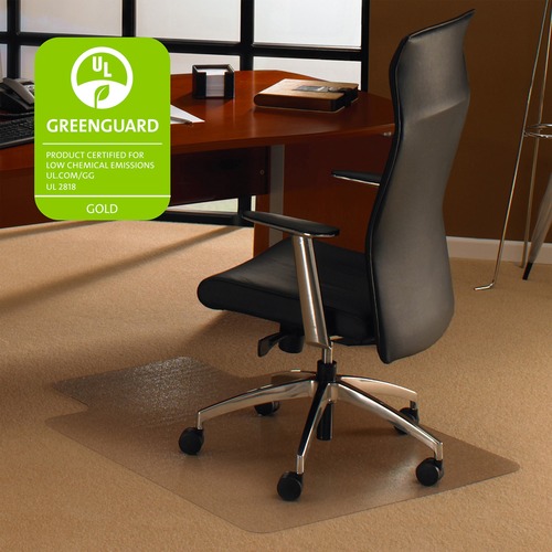Ultimat® Polycarbonate Lipped Chair Mat for Carpets up to 1/2" - 35" x 47" - Clear Lipped Polycarbonate Chair Mat For Carpets - 47" L x 35" W x 0.085" D