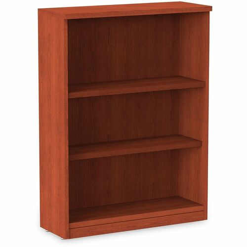 Alera Book Rack - 1" Thickness Shelf, 39.4" Height x 31.8" Width x 14" Depth - 3 Shelve(s) - Material: Wood Grain Laminate - Finish: Medium Cherry - Dent Resistant, Scratch Resistant, Adjustable Shelf - For Book, Commercial