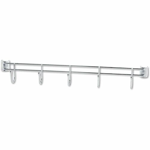 Alera Hook Panel - 5 Hooks - Durable - 24" Width - Wire Hook - for Tool, Bag, Utensil, Accessories, Office, Kitchen, Shelf, Storage Room - Wire - Silver - Silver