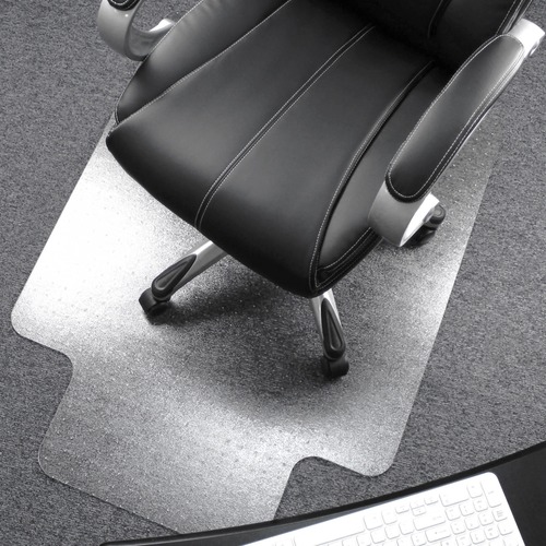 Ultimat® Polycarbonate Lipped Chair Mat for Carpets up to 1/2" - 48" x 53" - Clear Lipped Polycarbonate Chair Mat For Carpets - 53" L x 48" W x 0.085" D