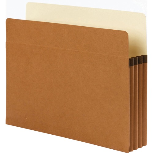 Smead SuperTab Straight Tab Cut Letter Recycled File Pocket - 8 1/2" x 11" - 800 Sheet Capacity - 3 1/2" Expansion - Redrope - Redrope - 30% Recycled - 25 / Box