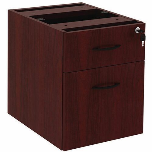 Alera Valencia Pedestal - 19.3" Height x 15.6" Width x 20.5" Depth - Total Drawer(s): 2 - Drawer Configuration: 1 x Box, 1 x FileLeft/Right Side - T-mold Edge - Material: Melamine - Finish: Mahogany - Scratch Resistant, Peel Resistant, Dent Resistant, Moi