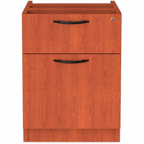 Alera Valencia Pedestal - 19.3" Height x 15.6" Width x 20.5" Depth - Total Drawer(s): 2 - Drawer Configuration: 1 x Box, 1 x FileLeft/Right Side - T-mold Edge - Finish: Medium Cherry - Scratch Resistant, Peel Resistant, Dent Resistant, Moisture Resistant,