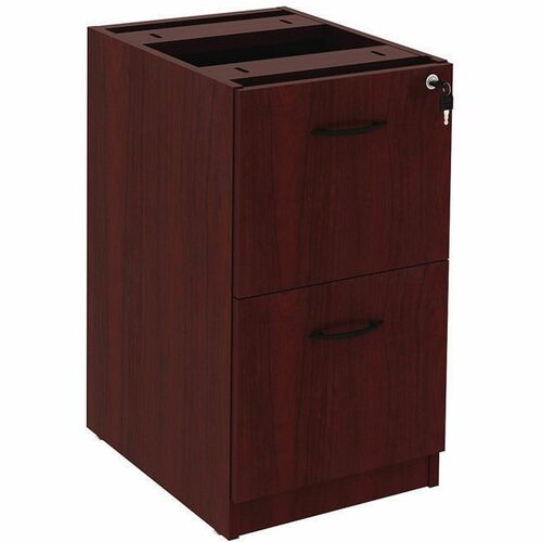 Alera Valencia Pedestal - 28.5" Height x 15.6" Width x 22.9" Depth - Total Drawer(s): 2 - Drawer Configuration: 1 x FileLeft/Right Side - T-mold Edge - Material: Melamine - Finish: Mahogany - Scratch Resistant, Peel Resistant, Dent Resistant, Moisture Res