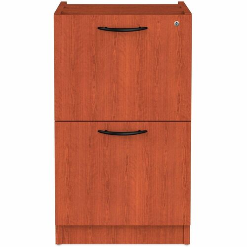Alera Valencia Pedestal - 28.5" Height x 15.6" Width x 22.9" Depth - Total Drawer(s): 2 - Drawer Configuration: 1 x FileLeft/Right Side - T-mold Edge - Material: Melamine - Finish: Medium Cherry - Scratch Resistant, Peel Resistant, Dent Resistant, Moistur