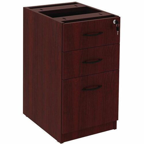 Alera Valencia Pedestal - 28.5" Height x 15.6" Width x 22.9" Depth - Total Drawer(s): 3 - Drawer Configuration: 1 x File, 2 x BoxLeft/Right Side - T-mold Edge - Material: Melamine - Finish: Mahogany - Scratch Resistant, Peel Resistant, Dent Resistant, Moi