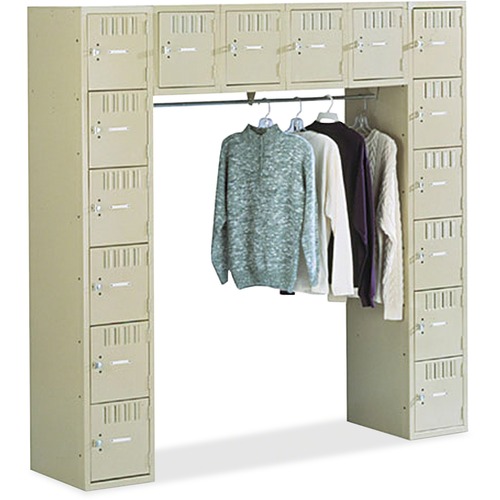 Tennsco Sixteen Box Compartments / Coat Bar - In-Floor - Overall Size - WidthSand - Steel