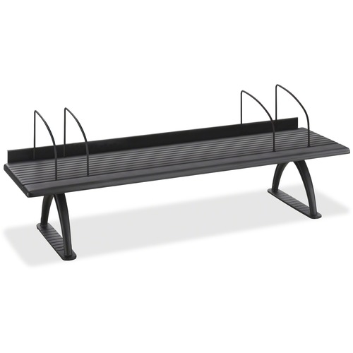 Safco Retainer Lip Desk Riser - 8.25" Height x 42" Width x 12.25" Depth - Swivel - Black - Melamine - 1 Each