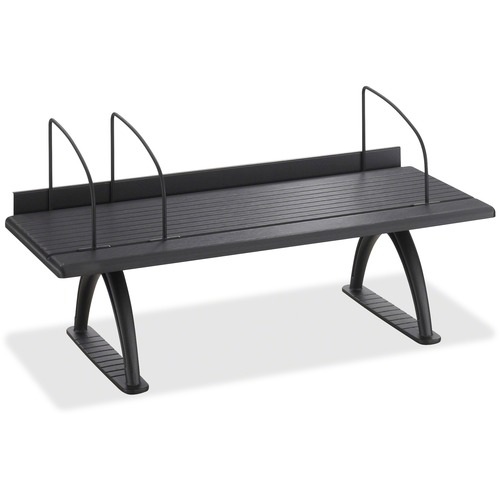 Safco Retainer Lip Desk Riser - 8.3" Height x 30" Width x 12.3" DepthDesktop - Black - Melamine, Aluminum - 1 Each
