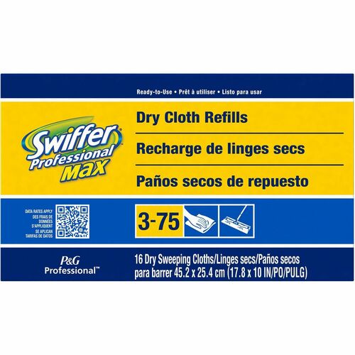 Swiffer Max Dry Cloth Refills - 17.9" Width x 10" Depth - Cloth - White - 16 / Box