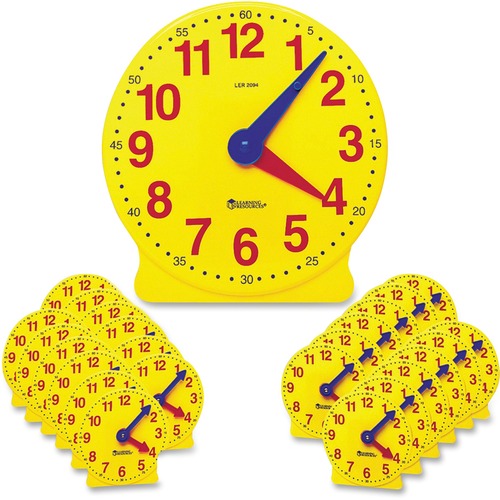 Learning Resources Classroom Clock Kit - Theme/Subject: Learning - Skill Learning: Time - 24 Pieces - Yellow