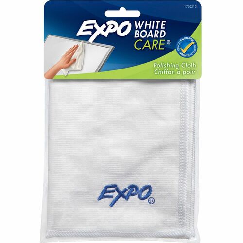 Expo 1752313 Cleaning Cloth - 12" Width x 12" Length - Reusable, Washable - White - MicroFiber - 1Pack