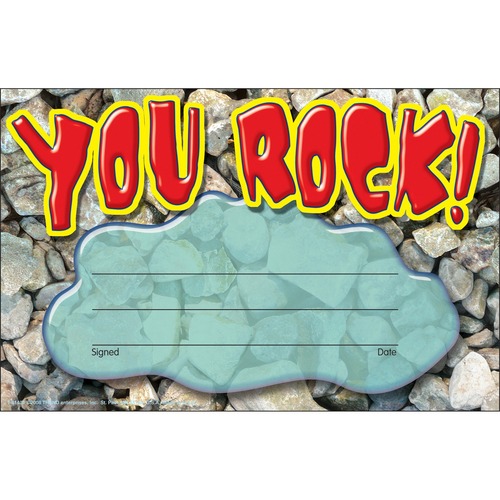 Trend You Rock Colorful Recognition Awards - 8.5" x 5.5" - Multicolor - 1 / Pack