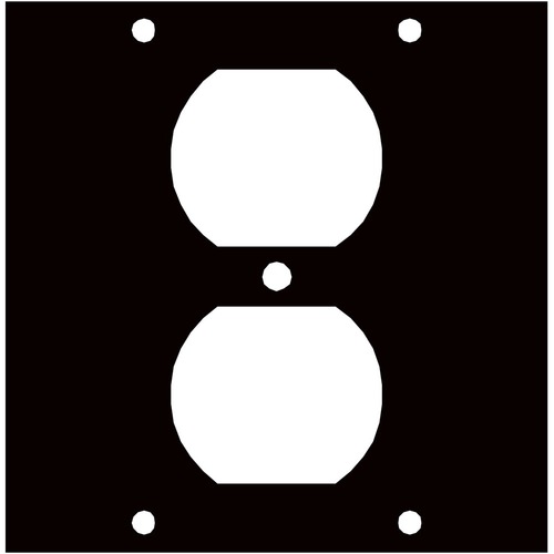 Middle Atlantic UCP DUP1 Faceplate - Brushed Black, Anodized - Steel, Aluminum