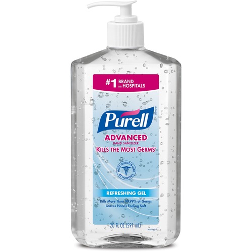 PURELL® Advanced Hand Sanitizer - Clean Scent - 20 fl oz (591.5 mL) - Pump Bottle Dispenser - Kill Germs - Hand, Skin - Moisturizing - Clear - Triclosan-free, Paraben-free, Phthalate-free - 1 Each