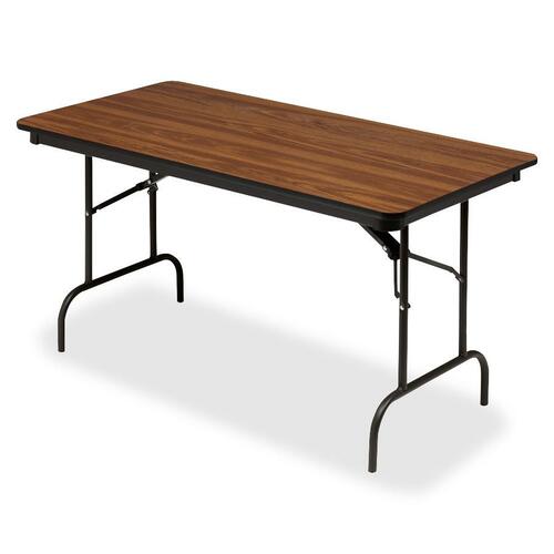Iceberg Premium Wood Laminate Folding Table - Melamine Rectangle Top - Traditional Style - 300 lb Capacity - 72" Table Top Length x 30" Table Top Width x 0.75" Table Top Thickness - 29" Height - Oak - Wood Top Material - 1 Each