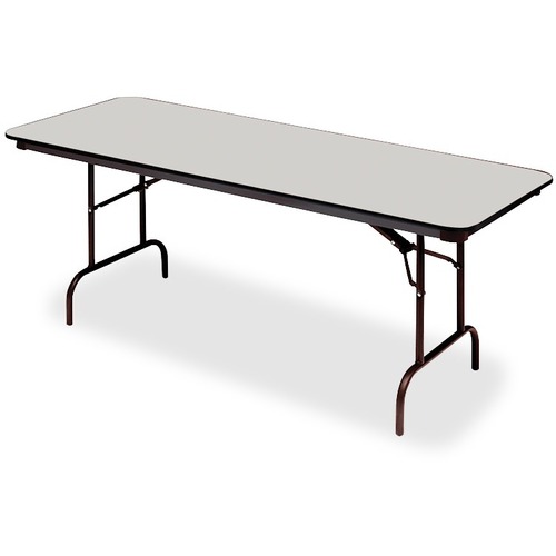 Iceberg Premium Wood Laminate Folding Table - Gray Rectangle, Melamine Top - Traditional Style - 300 lb Capacity - 72" Table Top Length x 30" Table Top Width x 0.75" Table Top Thickness - 29" Height - Wood Top Material - 1 Each