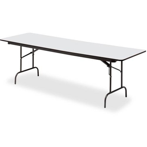Iceberg Premium Wood Laminate Folding Table - Gray, Melamine Top - 96" Table Top Width x 30" Table Top Depth - Wood Top Material - 1 Each