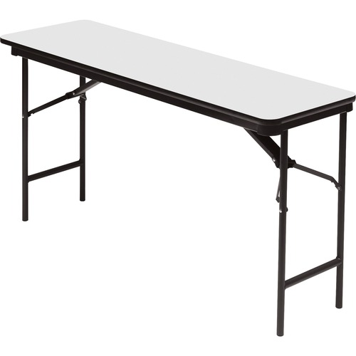 Iceberg Premium Wood Laminate Folding Table - Gray Rectangle, Melamine Top - Traditional Style - 500 lb Capacity - 60" Table Top Length x 18" Table Top Width x 0.75" Table Top Thickness - 29" Height - Wood Top Material - 1 Each