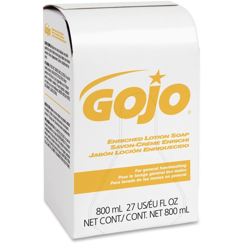 Gojo® Bag-in-Box Refill Enriched Lotion Soap - 27.1 fl oz (800 mL) - Hand - Gold - Pleasant Scent - 12 / Carton
