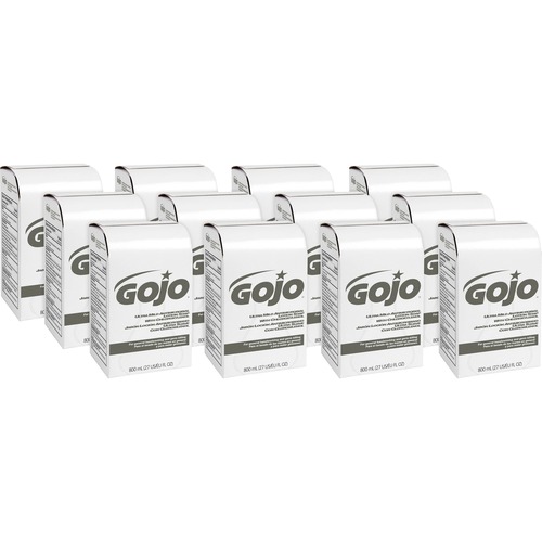 Gojo® Bax-in-Box Refill Antimicrobial Lotion Soap - 27.1 fl oz (800 mL) - Hand - White - 12 / Carton