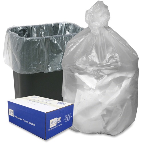 Berry Translucent Waste Can Liners - 16 gal Capacity - 24" Width x 32" Length - 0.24 mil (6 Micron) Thickness - High Density - Natural - Resin - 1000/Carton - Can