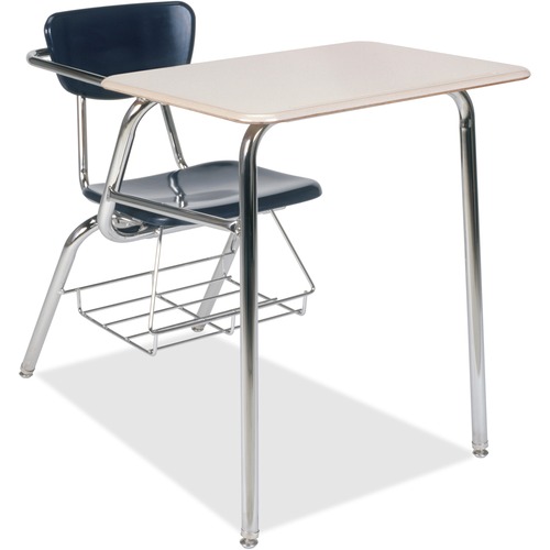 Virco Martest 3400BR Combo Desk - For - Table TopSandstone Rectangle Top - Four Leg Base - 4 Legs - 24" Table Top Length x 18" Table Top Width - 2 / Carton