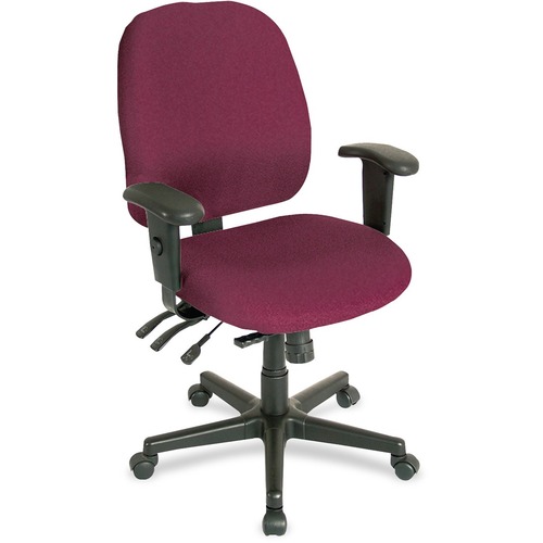 Eurotech 498SL Task Chair - Burgundy Seat - 5-star Base - 1 Each