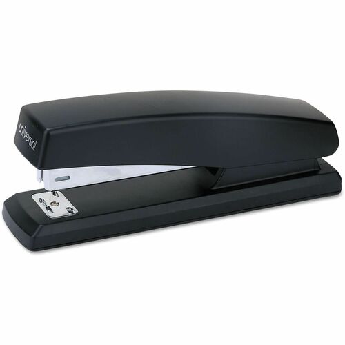 Universal Desktop Stapler - Staples Upto 20 Sheet - Holds Upto 210 Staple - Full Strip - Staple Size: 0.25" - 3" Throat Depth - 0.50" Crown Width - Top Loading - Black - Plastic - 1 Each