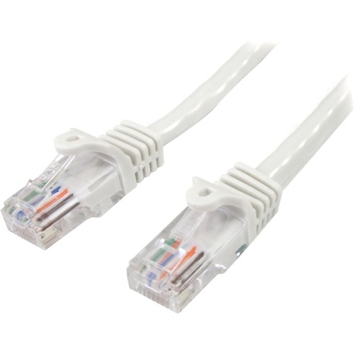 StarTech.com 7ft White Snagless Cat5e UTP Patch Cable - Make Fast Ethernet network connections using this high quality Cat5e Cable, with Power-over-Ethernet capability - 7ft Cat5e Patch Cable - 7ft Cat 5e Patch Cable - 7ft Cat5e Patch Cord - 7ft RJ45 Patc