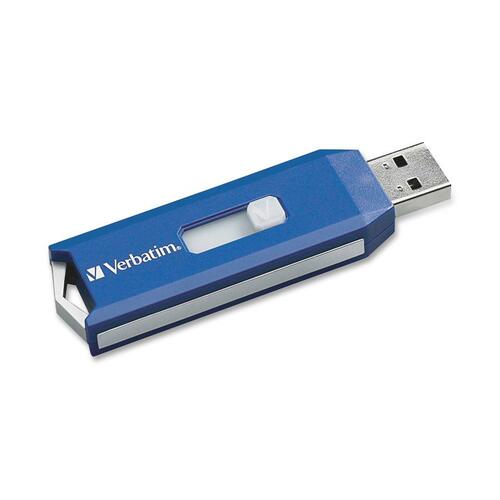 Verbatim 32GB Store 'n' Go PRO USB Flash Drive with Encryption - 32 GB - USB 2.0 - 30 MB/s Read Speed - 12 MB/s Write Speed - Blue - Lifetime Warranty - 1 / Pack