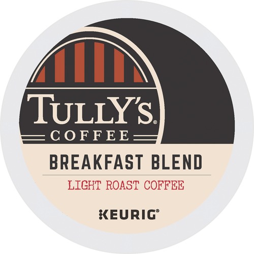 Tully's® Coffee K-Cup Breakfast Blend Coffee - Compatible with Keurig Brewer - Light/Mild - 24 / Box