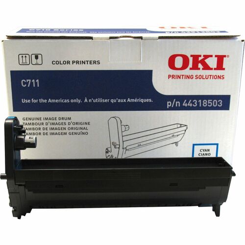 Oki 44318501/02/03/04 Image Drum - LED Print Technology - 20000 - 1 Each - Cyan