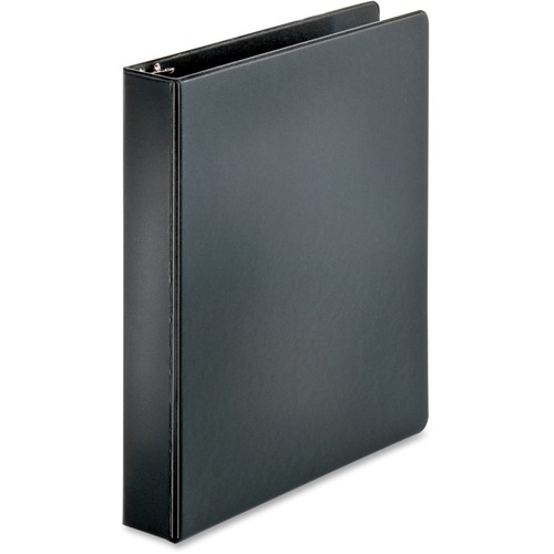 Business Source Basic Round Ring Binders - 1 1/2" Binder Capacity - Letter - 8 1/2" x 11" Sheet Size - Round Ring Fastener(s) - Vinyl - Black - 462.7 g - 1 Each