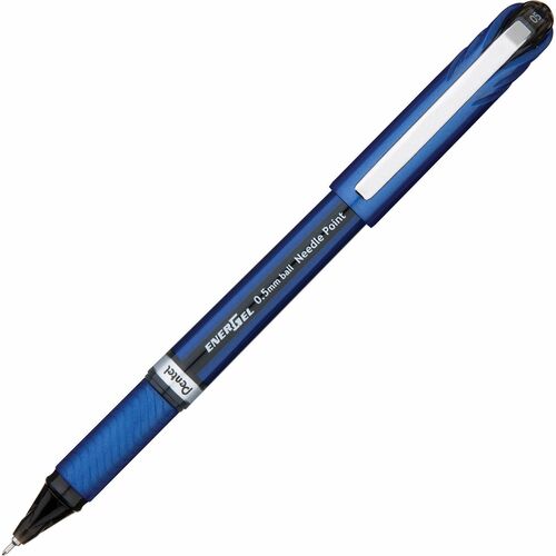 Pentel EnerGel NV Liquid Gel Pens - Fine Pen Point - 0.5 mm Pen Point Size - Needle Pen Point Style - Black Gel-based Ink - Blue Barrel - Metal Tip - Gel Ink Pens - PENBLN25A